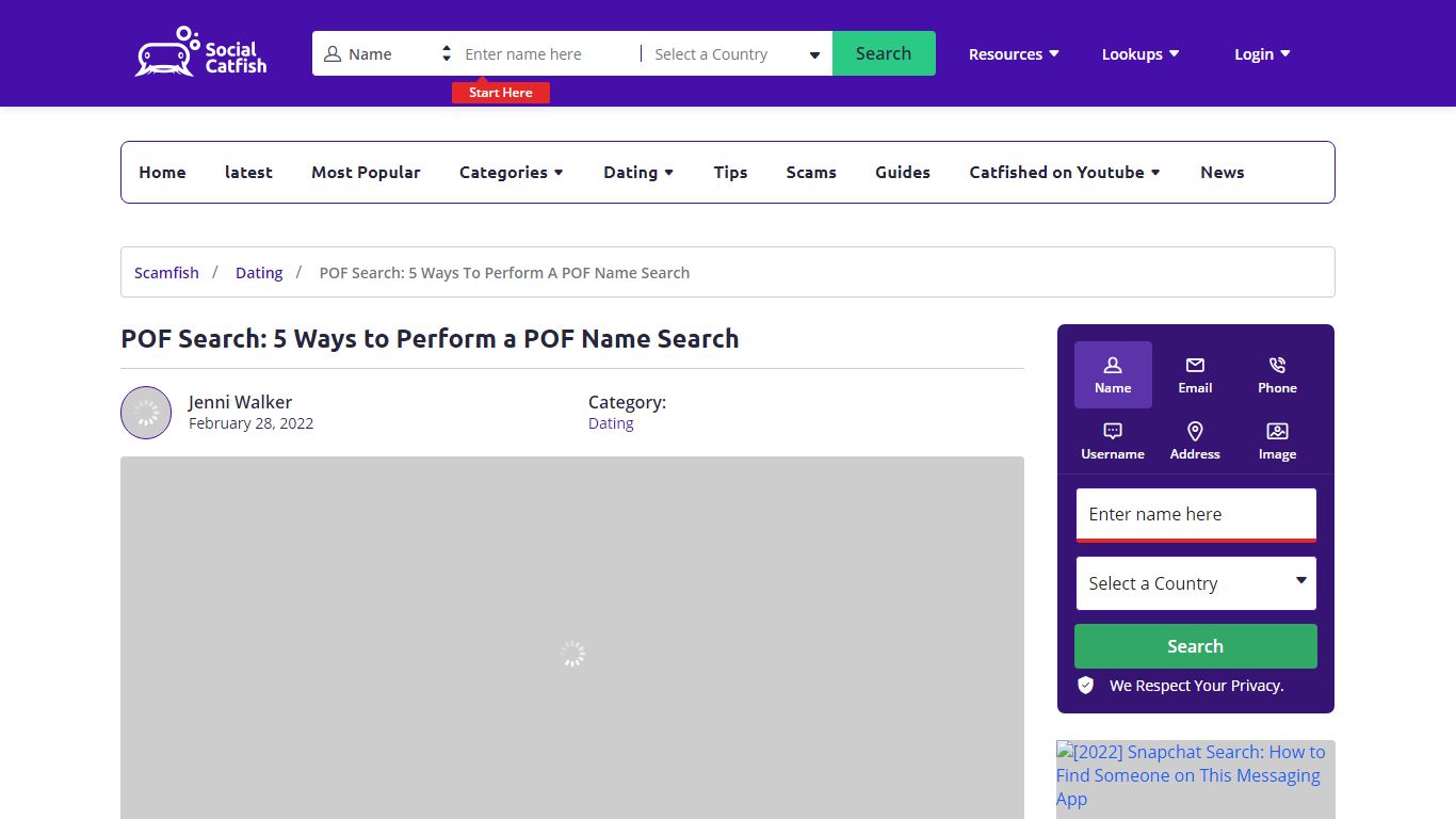 POF Search: 5 Ways to Perform a POF Name Search - Social Catfish